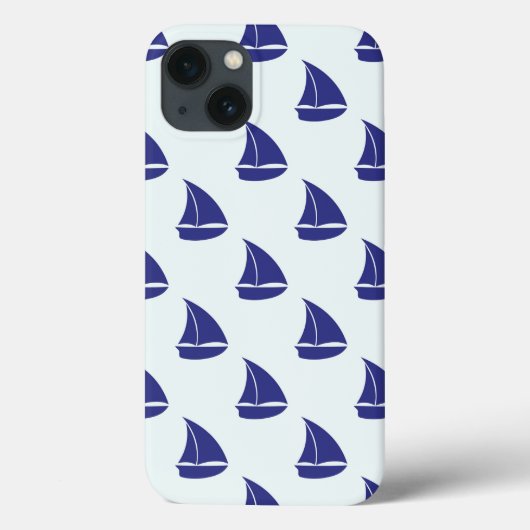 Royal Blue Sailboat Pattern Case-Mate iPhone Case (Achterkant)