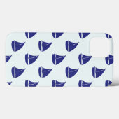 Royal Blue Sailboat Pattern Case-Mate iPhone Case (Achterkant (horizontaal))