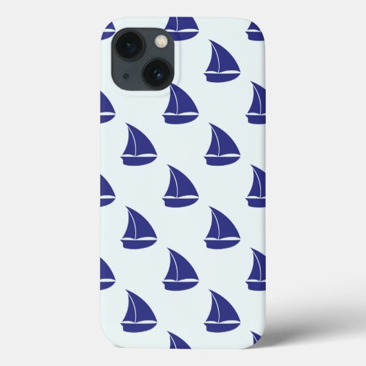 Royal Blue Sailboat Pattern Case-Mate iPhone Case (Achterkant)