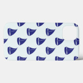 Royal Blue Sailboat Pattern Case-Mate iPhone Case (Achterkant (horizontaal))