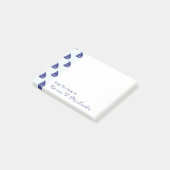 Royal Blue Sailboat Pattern | Jouw namen toevoegen Post-it® Notes (Schuin)