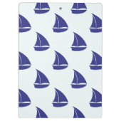 Royal Blue Sailboat Pattern Klembord (Achterkant)