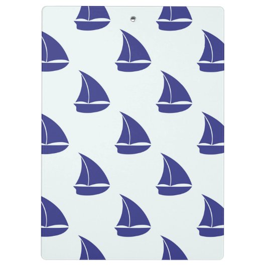 Royal Blue Sailboat Pattern Klembord (Achterkant)