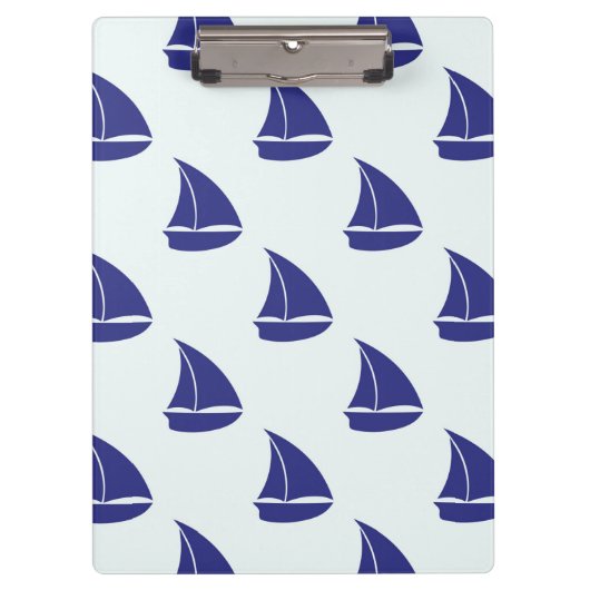 Royal Blue Sailboat Pattern Klembord (Voorkant)