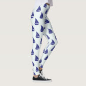 Royal Blue Sailboat Pattern Leggings (Rechts)