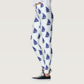 Royal Blue Sailboat Pattern Leggings (Links)