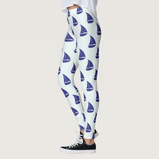 Royal Blue Sailboat Pattern Leggings (Links)