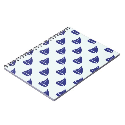 Royal Blue Sailboat Pattern Notitieboek (Linkerzijde)