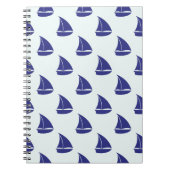 Royal Blue Sailboat Pattern Notitieboek (Voorkant)