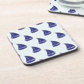 Royal Blue Sailboat Pattern Onderzetter (Linkerzijde)