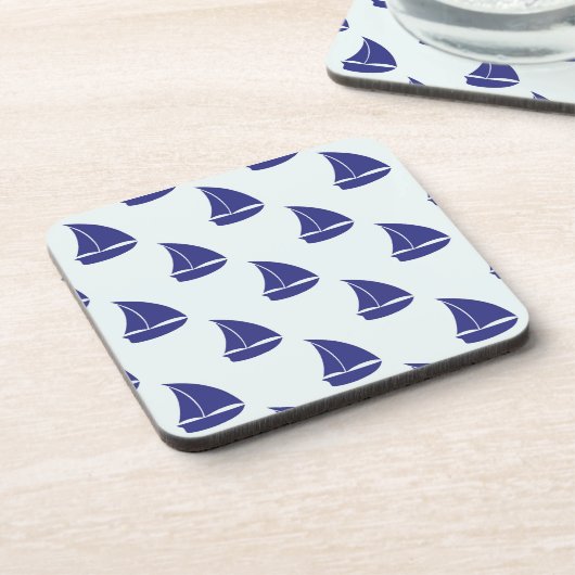 Royal Blue Sailboat Pattern Onderzetter (Linkerzijde)