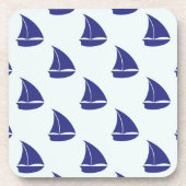 Royal Blue Sailboat Pattern Onderzetter (Voorkant)