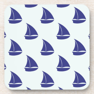 Royal Blue Sailboat Pattern Onderzetter