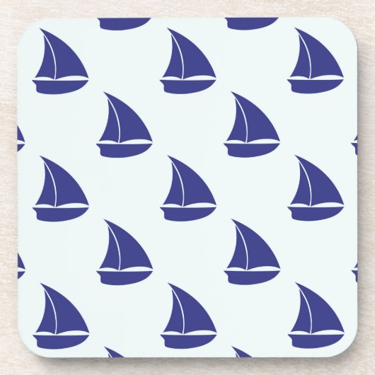 Royal Blue Sailboat Pattern Onderzetter (Voorkant)