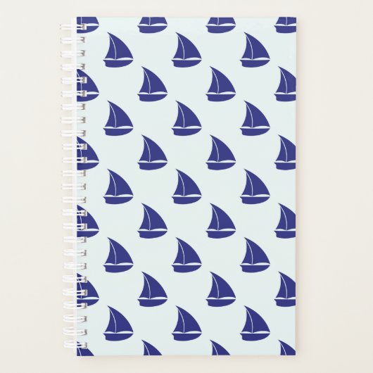 Royal Blue Sailboat Pattern Planner (Voorkant)