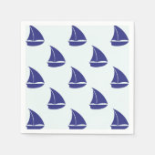 Royal Blue Sailboat Pattern Servet (Voorkant)