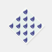 Royal Blue Sailboat Pattern Servet (Hoek)