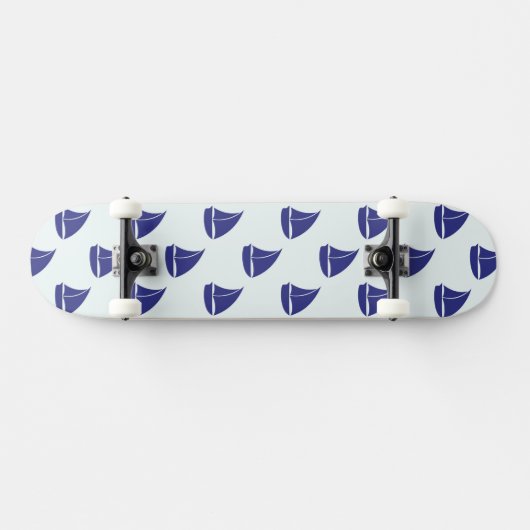 Royal Blue Sailboat Pattern Skateboard (Horizontaal)