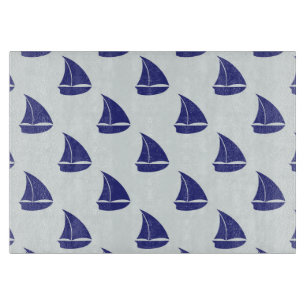 Royal Blue Sailboat Pattern Snijplank