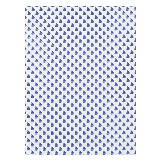 Royal Blue Sailboat Pattern Tafelkleed (Voorkant)