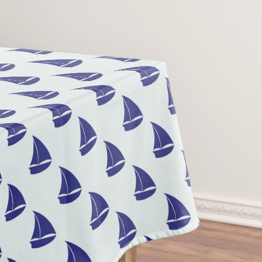Royal Blue Sailboat Pattern Tafelkleed (Voorbeeld)