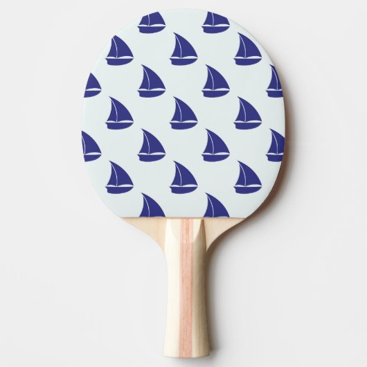 Royal Blue Sailboat Pattern Tafeltennisbatje (Voorkant)