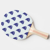 Royal Blue Sailboat Pattern Tafeltennisbatje (Zijkant)