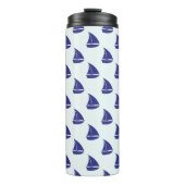 Royal Blue Sailboat Pattern Thermosbeker (Voorkant)