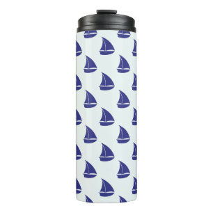 Royal Blue Sailboat Pattern Thermosbeker