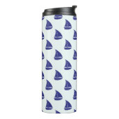 Royal Blue Sailboat Pattern Thermosbeker (Gedraaid links)