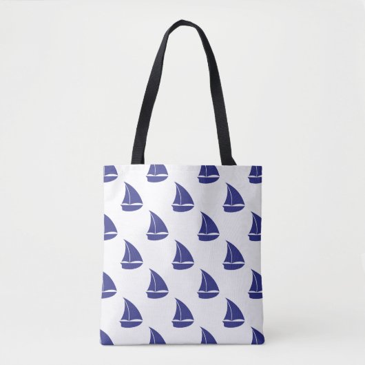 Royal Blue Sailboat Pattern Tote Bag (Voorkant)