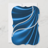 ROYAL BLUE SATIN, DIAMOND ELEGANT CLASY WEDDING KAART (Achterkant)