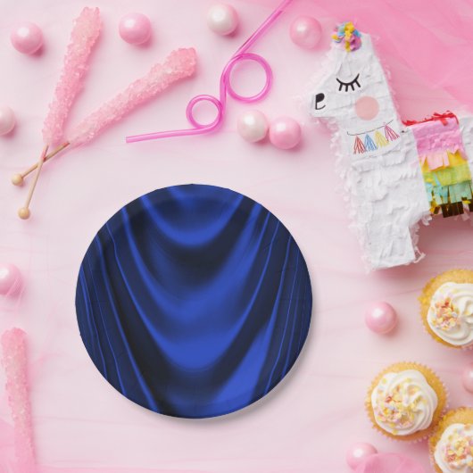 Royal Blue Satin Papieren Bordje (Feest)