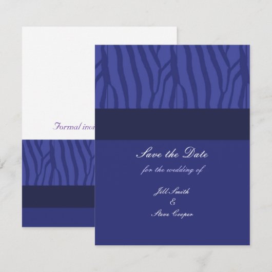 Royal Blue Save the Date (Voorkant / Achterkant)