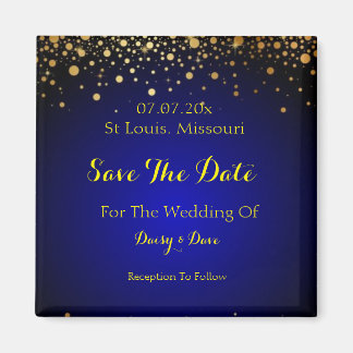 Royal Blue Save the Date Magnet