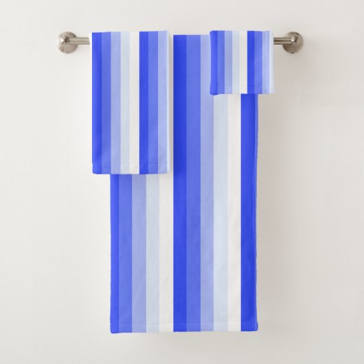 Royal blue schaduwstrepen bad handdoek (Insitu)