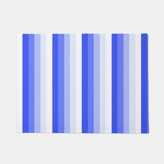 Royal blue schaduwstrepen deurmat (Voorkant)