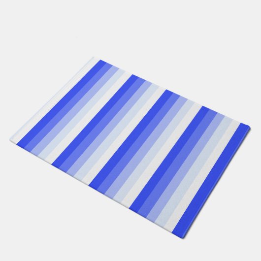 Royal blue schaduwstrepen deurmat (Schuin)