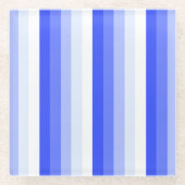 Royal blue schaduwstrepen glazen onderzetter (Voorkant)