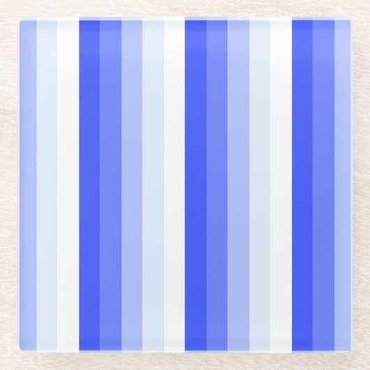Royal blue schaduwstrepen glazen onderzetter (Voorkant)
