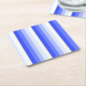 Royal blue schaduwstrepen kartonnen onderzetters (Schuin)