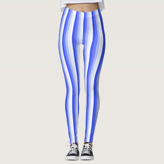 Royal blue schaduwstrepen leggings (Voorkant)
