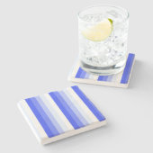 Royal blue schaduwstrepen stenen onderzetter (Zijkant)