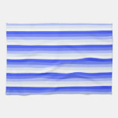 Royal blue schaduwstrepen theedoek (Horizontaal)