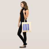 Royal blue schaduwstrepen tote bag (Voorkant (model))