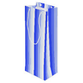 Royal blue schaduwstrepen wijn cadeautas (Achterkant Gekanteld)