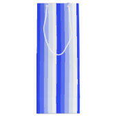 Royal blue schaduwstrepen wijn cadeautas (Achterkant)