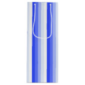 Royal blue schaduwstrepen wijn cadeautas (Voorkant)