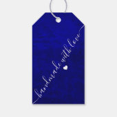 Royal Blue Scratch bloemendank u voor Gift Label Cadeaulabel (Achterkant)