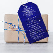Royal Blue Scratch bloemendank u voor Gift Label Cadeaulabel
